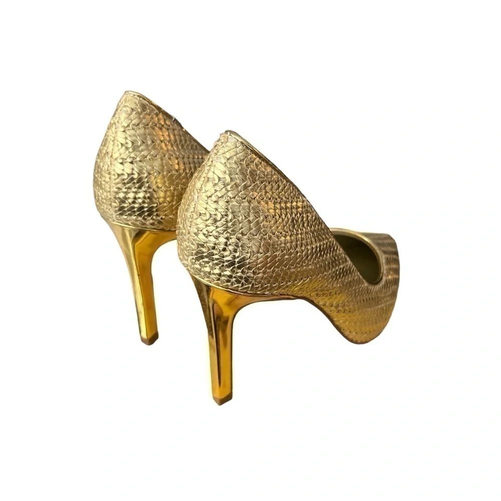 KATY PERRY The Marcella Gold 4 Inch Pumps Size 9